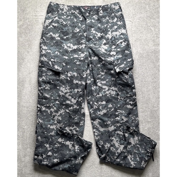 Tru Spec Men's Gray Black Digital Camo Double Knee Tactical Pants Medium Long - Picture 1 of 13